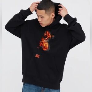Jeff Koons Balloon Dog Art Hoodie Black Long Sleeve Pullover Size Small